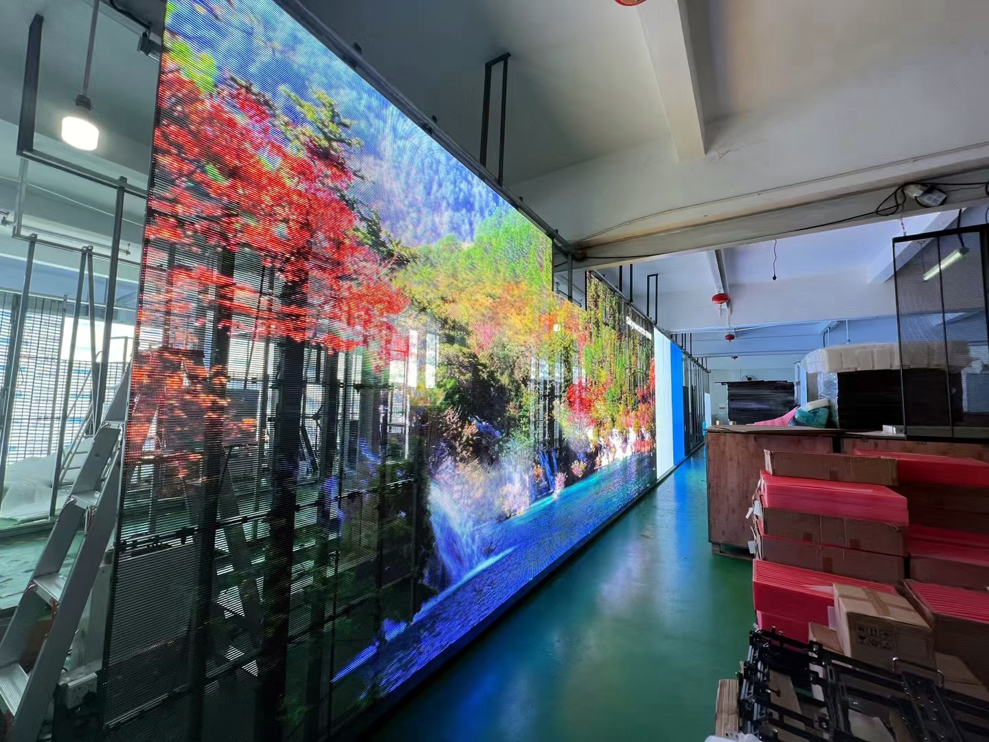 Transparent LED video wall